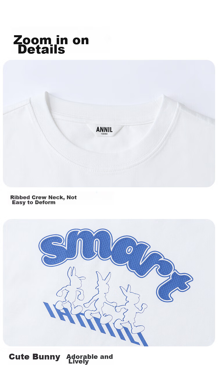 Annil Kids Boys Girls Crew Neck Short Sleeve T-Shirt 2026 Summer New Memory Foam Cooling Sports Casual Top 22